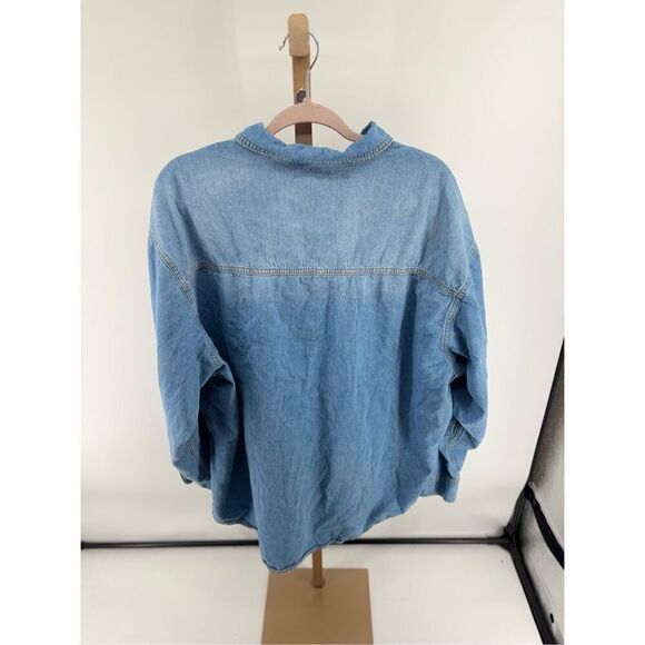 ASOS Curve Women’s Long Sleeve Button Down Denim Jean Shirt Size 14 100% cotton - Picture 12 of 12